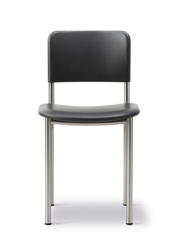 Fredericia Furniture - Dining chair - Plan Chair 3414 by Edward Barber & Jay Osgerby - Omni 301 Black / Brushed Chrome