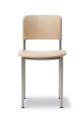 Fredericia Furniture - Dining chair - Plan Chair 3414 by Edward Barber & Jay Osgerby - Vegeta 90 Natural / Brushed Chrome