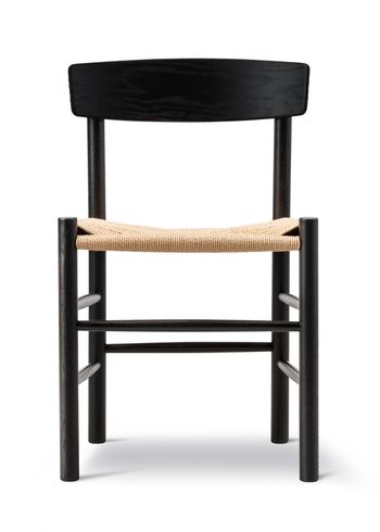 Fredericia Furniture - Esstischstuhl - J39 Mogensen Chair 3239 by Børge Mogensen - Black Beech / Natural Paper Cord