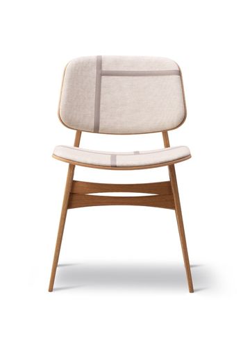 Fredericia Furniture - Spisebordsstol - Søborg Chair 3052 by Børge Mogensen - Sheworks Ribbon Sand / Oiled Oak