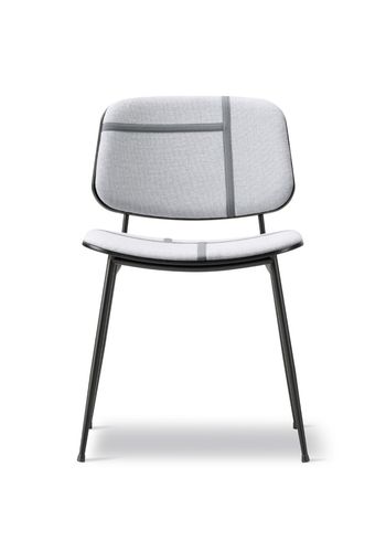 Fredericia Furniture - Silla de comedor - Søborg Chair 3062 by Børge Mogensen - Sheworks Ribbon Cool Grey / Black Lacquered Oak / Black