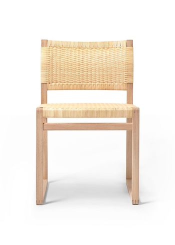 Fredericia Furniture - Stoel - BM61 Chair 3261 by Børge Mogensen - Cane Wicker / Oiled Oak