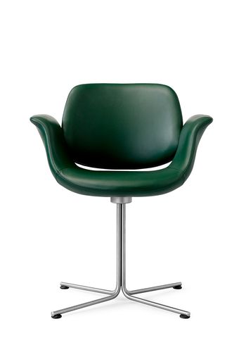Fredericia Furniture - Puheenjohtaja - Flamingo Chair 3380 by Foersom & Hiort-Lorenzen - Trace 8146 Olive / Stainless Steel