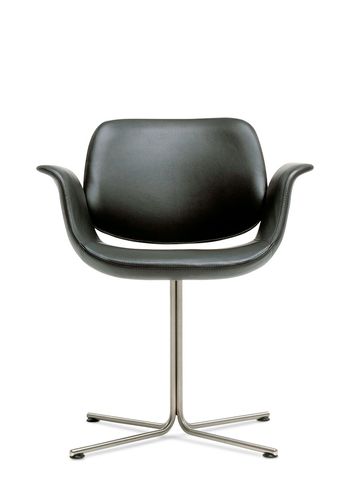 Fredericia Furniture - Puheenjohtaja - Flamingo Chair 3380 by Foersom & Hiort-Lorenzen - Trace 8175 Black / Stainless Steel