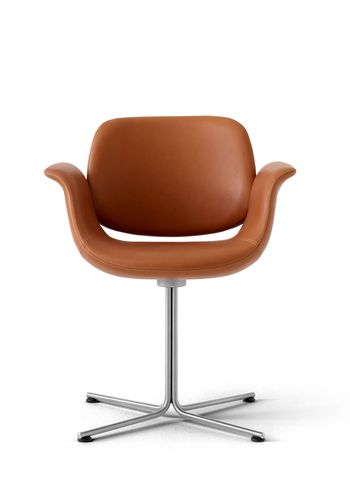 Fredericia Furniture - Puheenjohtaja - Flamingo Chair 3380 by Foersom & Hiort-Lorenzen - Trace 8870 Light Tan / Stainless Steel