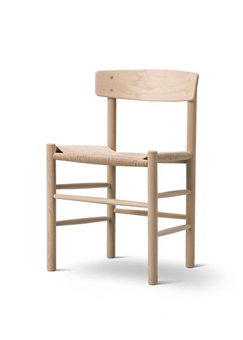 Fredericia Furniture - Puheenjohtaja - J39 Mogensen Chair 3239 by Børge Mogensen - Soaped Beech / Natural Paper Cord