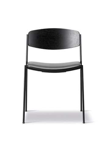 Fredericia Furniture - Chaise - Lynderup Chair 3081 by Børge Mogensen - Omni 301 Black / Black Lacquered Ash / Black