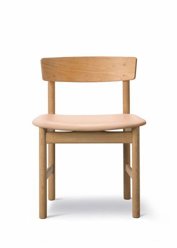 Fredericia Furniture - Stoel - Mogensen Chair 3236 by Børge Mogensen - Soaped Oak / Omni 112 Warm Grey