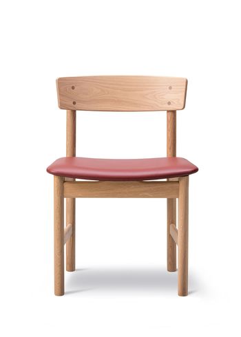 Fredericia Furniture - Krzesło - Mogensen Chair 3236 by Børge Mogensen - Soaped Oak / Omni 293 Burnt Sienna