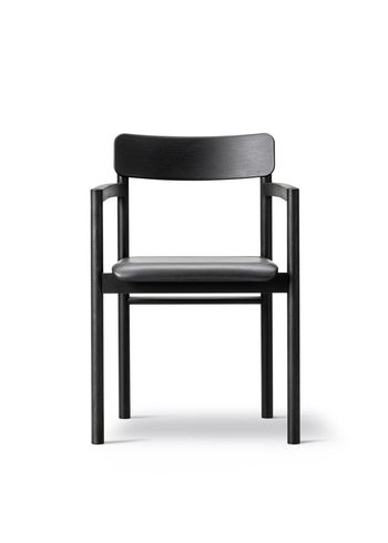Fredericia Furniture - Chaise à manger - Post Chair 3446 by Cecilie Manz - Primo 88 Black / Black Lacquered Oak