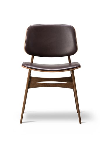 Fredericia Furniture - Chaise - Søborg Chair 3052 by Børge Mogensen - Max 96 Dark Brown / Oiled Walnut