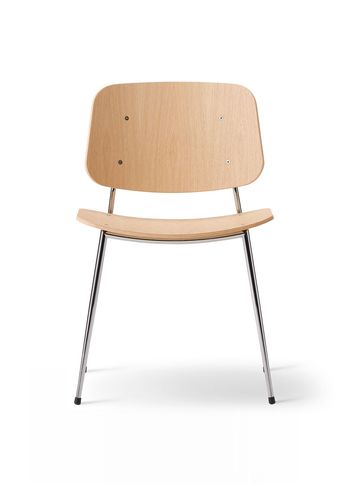 Fredericia Furniture - Chaise - Søborg Chair 3060 by Børge Mogensen - Lacquered Oak / Chrome