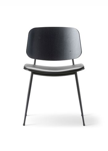Fredericia Furniture - Chaise - Søborg Chair 3061 by Børge Mogensen - Max 98 Black / Black Lacquered Oak / Black
