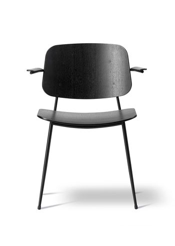 Fredericia Furniture - Chaise - Søborg Chair 3070 by Børge Mogensen - Black Lacquered Oak / Black