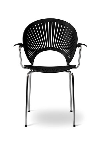 Fredericia Furniture - Chaise - Trinidad Armchair 3399 by Nanna Ditzel - Black Ash / Chrome