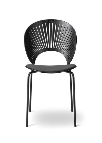 Fredericia Furniture - Chaise - Trinidad Chair 3396 by Nanna Ditzel - Rime 991 / Black Ash / Black