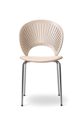 Fredericia Furniture - Chaise - Trinidad Chair 3396 by Nanna Ditzel - Vegeta 90 Natural / Lacquered Oak / Chrome