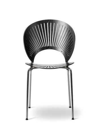 Fredericia Furniture - Stol - Trinidad Chair 3398 by Nanna Ditzel - Black Ash / Chrome