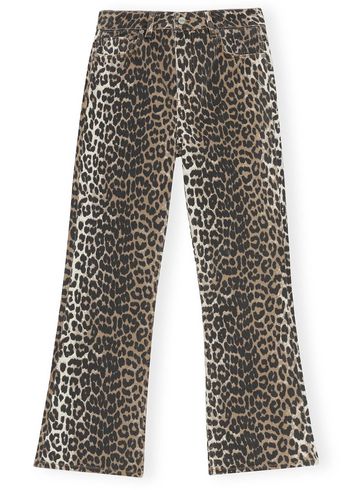 Ganni - Calças - Print Denim Betzy Cropped - Leopard