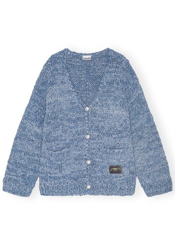 Ganni - Cardigan - Denim Handknit Cardigan - Light Indigo