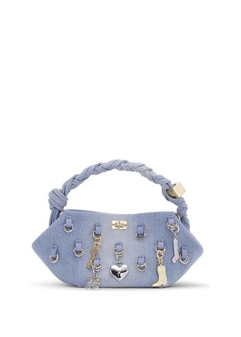 Ganni - Handbag - Bou Bag Mini Washed Denim Charms - Faded Denim