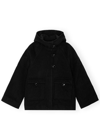 Ganni - Jacka - Boiled Wool Midi Jacket - Sky Captain