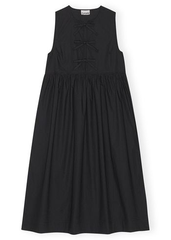 Ganni - Klänning - Cotton Poplin Midi Dress - Black