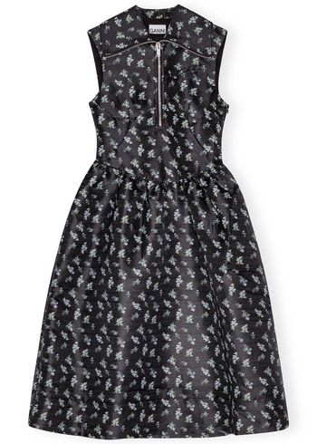 Ganni - Kjole - Floral Jacquard Midi Dress - Black