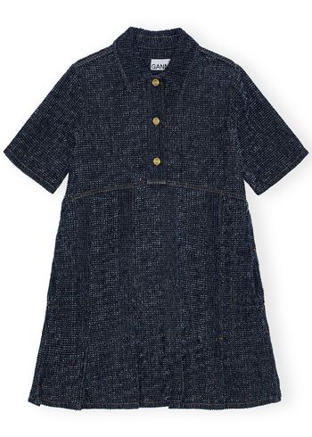 Ganni - Klänning - Fluffy Denim Mini Dress - Rinse