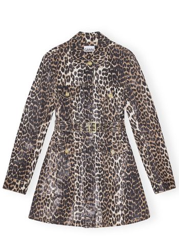 Ganni - Jurk - Foil Print Denim Dress - Leopard