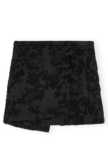 Ganni - Kjol - Boucle Jacquard Suiting Mini Skirt - Black