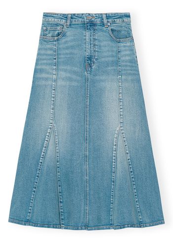 Ganni - Nederdel - Tint Denim Peplum Skirt - Tint Wash