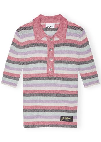 Ganni - Polo - Light Sparkle Rib Polo - Multicolour