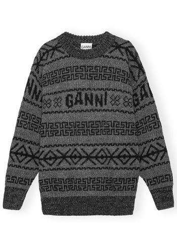 Ganni - Gebreide artikelen - Lambswool Pullover - Charcoal Grey