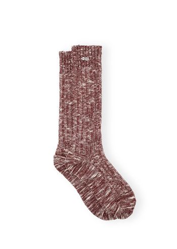 Ganni - Sukat - Chunky Cotton Socks - Dark Burgundy