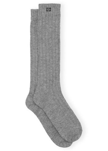 Ganni - Bas de contention - Winter Ribbed Socks - Frost Gray