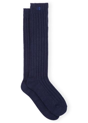 Ganni - Socks - Winter Ribbed Socks - Sky Captain