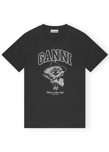 Ganni - T-shirt - Basic Cotton Witch Relaxed T-shirt - Phantom