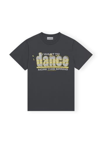 Ganni - T-paita - Basic Jersey Dance Relaxed T-shirt - Volcanic Ash