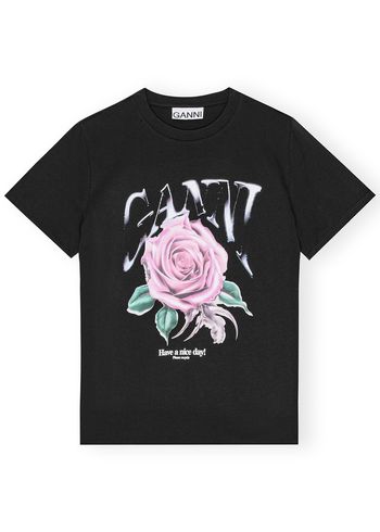 Ganni - Maglietta - Basic Jersey Rose Relaxed T-shirt - Phantom