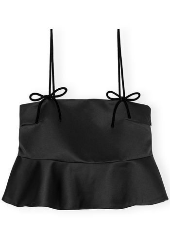 Ganni - Top - Duchesse Satin Top - Black