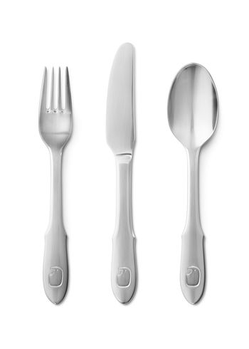 Georg Jensen - Lasten ruokailuvälineet - Elephant Child Cutlery Set - Stainless Steel - Set of 3