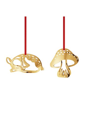 Georg Jensen - Christmas tree decorations - 2023 Holiday Ornament Set - Gold Plated - Set of 2