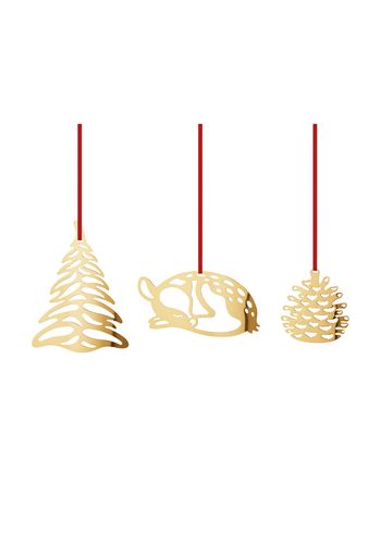 Georg Jensen - Decorazioni per l'albero di Natale - 2023 Large Ornament Set - Gold Plated - Set of 3