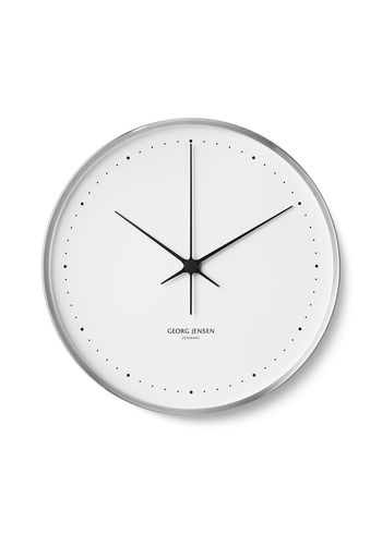 Georg Jensen - Clock - Henning Koppel Clock - Steel & White - Ø40