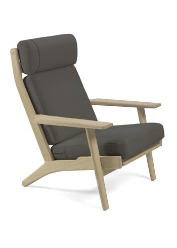 Getama - Fåtölj - GE290 High Back Chair by Hans J. Wegner - Savak Grey/Untreated Oak