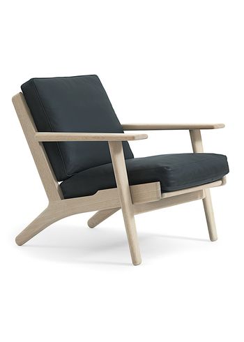 Getama - Armchair - GE290 Low Back Chair by Hans J. Wegner - Prestige Black / Untreated Oak