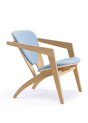 Getama - Armchair - GE460 Butterfly Chair by Hans J. Wegner - Untreated Oak/Hallingdal 840