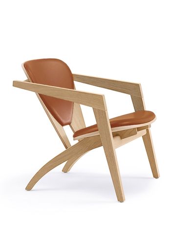 Getama - Armchair - GE460 Butterfly Chair by Hans J. Wegner - Untreated Oak/Prestige Cognac
