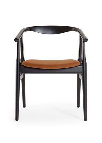 Getama - Dining chair - GE525 The U-Chair by Hans J. Wegner - Black Beech / Canvas 254